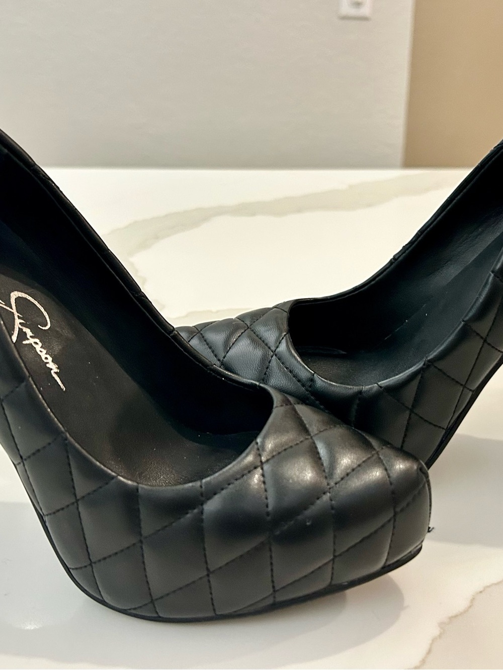 Jessica Simpson Black Quilted Platform Pumps - Women